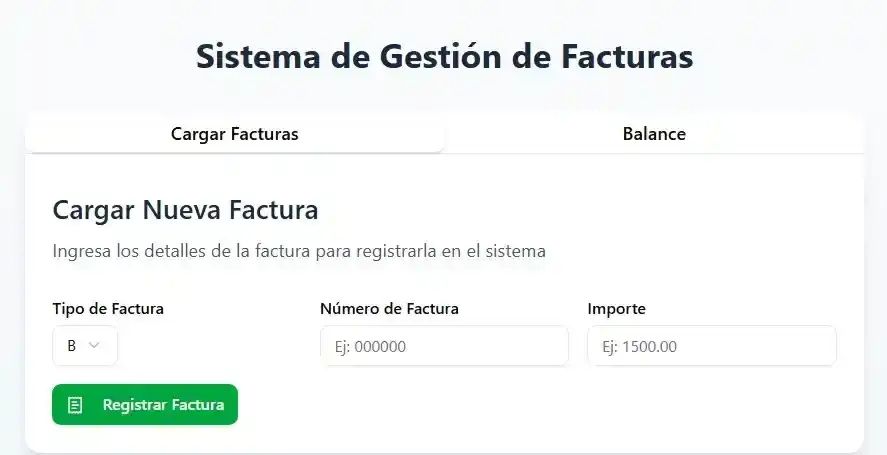 Captura del proyecto Sistema de Facturación